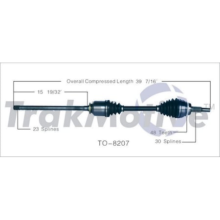 Surtrack Axle Cv Axle Shaft, To-8207 TO-8207